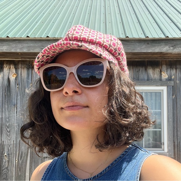 schoolgirl style magenta hat - vintage 70s/80s - Picture 3 of 8